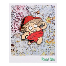 Real Sic Mushroom Guy Enamel Pin - Funny, Trippy Shroom Dude Lapel Pin for Fungi Lovers, Hats, Jackets, Tops, Backpacks and Bags (Red)