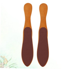 Healeved 2pcs Wooden Foot Brush Pedicure Tool Double-sided Foot File Rasp for Callous Removal