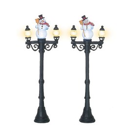 Department 56 Accessories for Villages Miniature Snowman Street Light Display Piece (Set of 2)