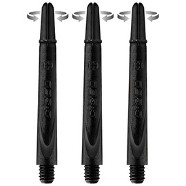 Harrows Darts Technology Carbon 360 Shafts, Rotating Carbon Top by Thor-Sports (Medium, Black)