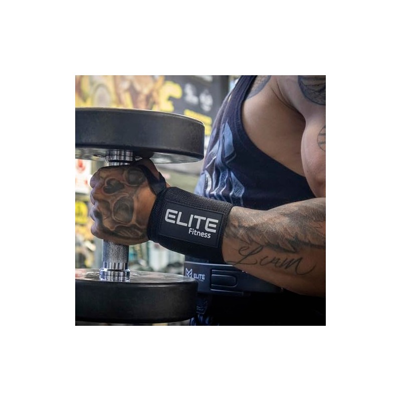 Paquete con straps y muñequeras para gimnasio, kit para levantamiento