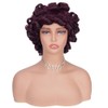 ZANPAL Burgundy Bouncy Curls Wigs With Bangs 99j 6inch 200%
