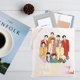 AKTAP Kpop NCT Merch Gift Boy Band Vintage Tote Bag NCT Tour Inspired Gift for Fan It's A K-Pop Thing You Wouldn't Understand (NCT Tote)