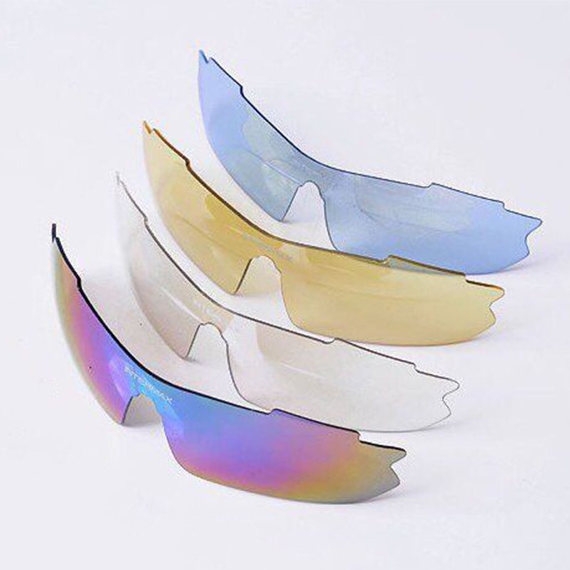 Cycling Sunglasses UV 400 Protection Clear 4 Replaceable Lens Sports