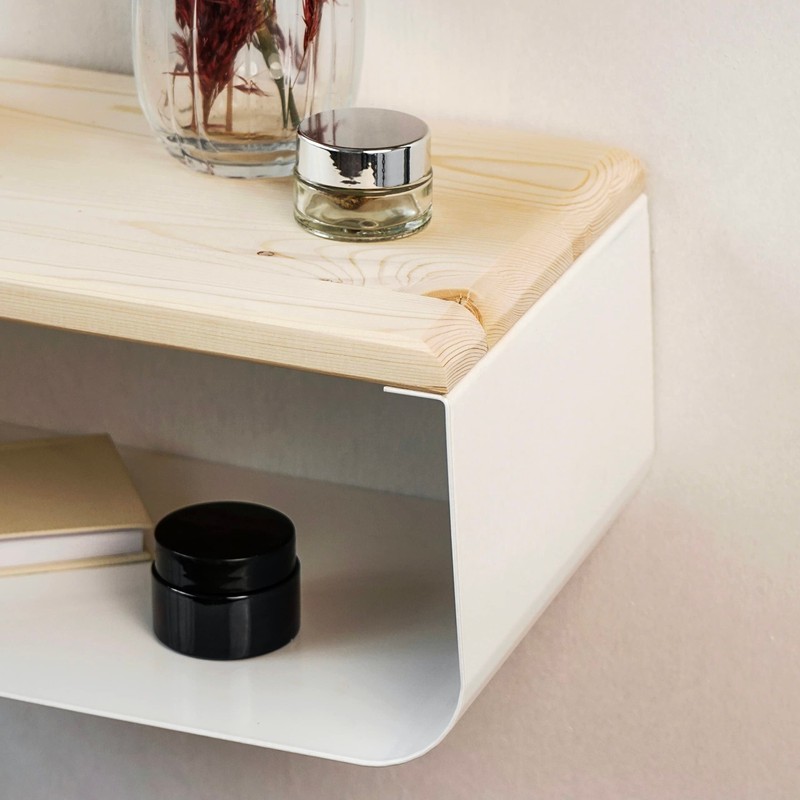 Floating Nightstand with Spruce Top | Modern Bedroom Decor |