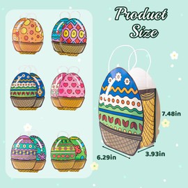 Muswarm Easter Bags 6 Styles of Candy Gift Bags Easter Eggs Gift Wrapping Egg Hunt Game Party Supplies 6pc