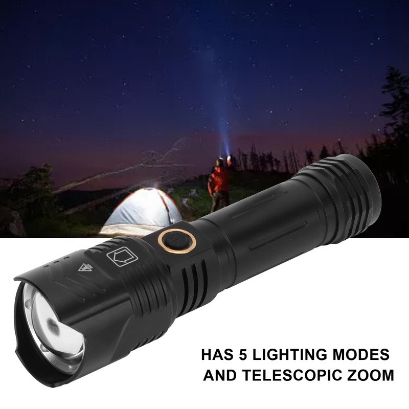 Camping Flashlight XHP160 Outdoor LED Torch USB Charging Ultra Bright