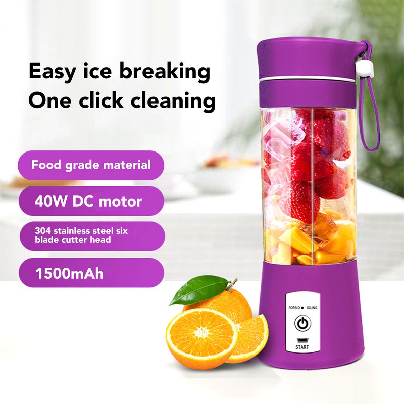 Portable Blender ABS 380ml Rechargeable Mini Juicer Cup Handheld Fruit