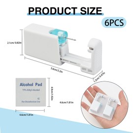 GodtKowty Ear Piercing Kit, 6 Pieces - Painless Self Ear Piercing Tool, Aseptic Disposable Kit with 6 Ear Studs, Safe and Hygienic for Girls, Women, and Men