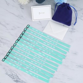 12PCS WWJD Bracelet Pack, Christian Gifts Adjustable Wristbands, WWJD Jesus Bracelets Bulk - What Would Jesus Do Bracelet for Women Men, 12 Green