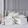 Silk Like White Comforter Set with Sheet Set King Size