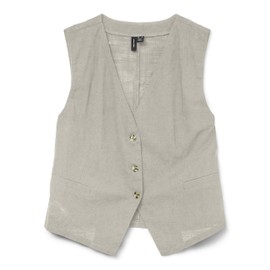 VERO MODA Women's Vmcaia SL Vest WVN Noos, Silver Lining, XL