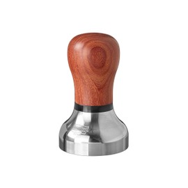 Scarlet Espresso Vittoria Tamper for Barista, with Ergonomic Handle Made of Precision, Highly Polished Stainless Steel Base (53 mm, Sandalwood – Red + Tamper Tray)