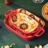 ONCCI Ceramic Baking Dish Set, 2-Piece Hand-painted Porcelain Rectangular Bakware