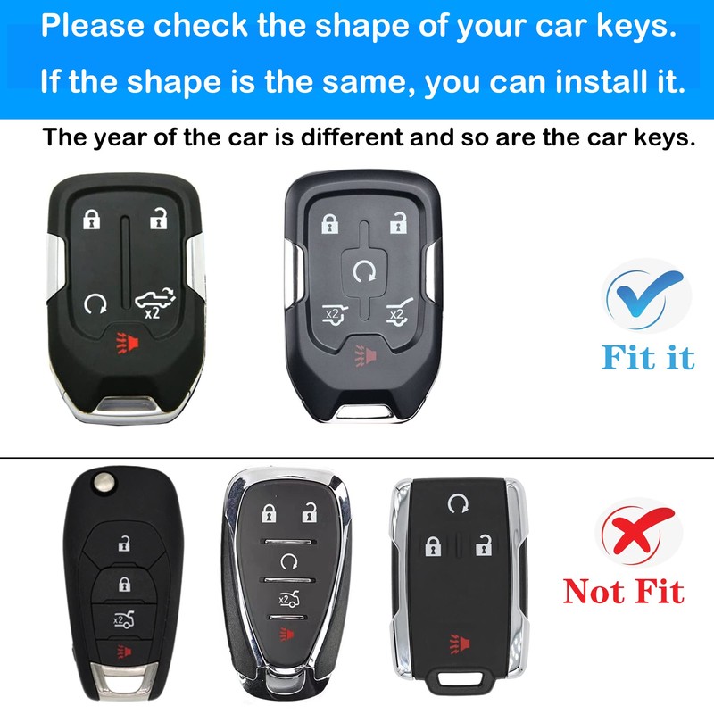 Yonmcfn for GMC Key fob Cover with Keychain/Keyring,Soft TPU 5/6