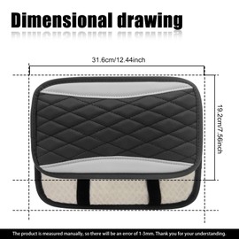 Car Center Console Cushion Pad Accessories Interior Protection Universal Leather Waterproof and Anti-scratch Armrest Seat Box Cover Profector for Most Car SUV Vehicle (Grey)