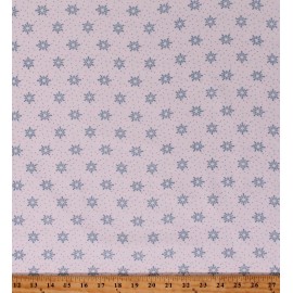 Flannel Snowflakes Blue Snow on White Holiday Christmas Fabric Print BTY D282.18