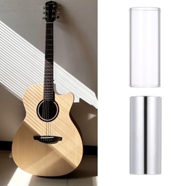 CuiCanfla 2 Pieces Guitar Slides Glass Slides Slides Stainless Steel Electric Guitar Bass Medium String Instruments