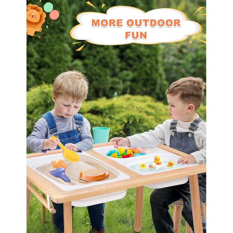 ZYLOHA Toddler Sensory Table and Chair Set, Kids Sensory Bin