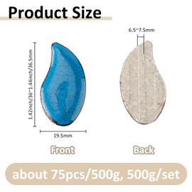 SUPERFINDINGS 1.1 lb/Over 75 Pieces Mosaic Stones for Crafts in Petal Shape DIY Creative Ceramic Mosaic Tiles for Flower Pots, Vases, Cups, Mosaic Accessories, Art, Home Decoration