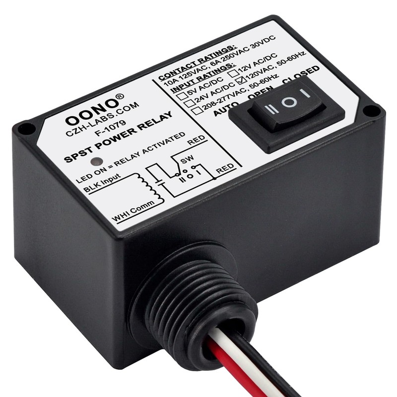 AC120V Power Relay Module SPSP-NO + Override Switch, 10Amp 125VAC,