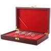 RESFNSE 50 Pcs Wood Coin Protection Display Box Storage Case