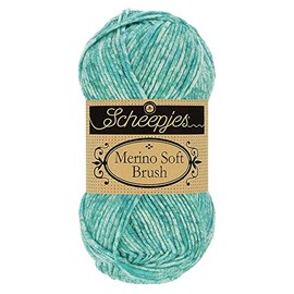 Scheepjes Soft Brush Cotton Yarn, 50% Merino Wool, Microfibre, 25% Acrylic, 254 Israëls, 1x50g
