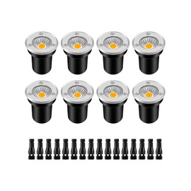 ZUCKEO Low Voltage Landscape Lights LED Well Lights 3W 12V-24V in Ground Light IP67 Waterproof Outdoor Low Voltage Landscape Lighting for Floor Driveway Deck Step Garden (8 Pack Warm White)