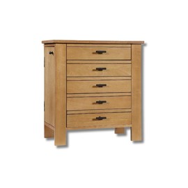 Hives & Honey Emma Jewelry Chest with 4 Drawers, Ring Holders, Necklace Hooks, and Anti-Tarnish Lining jewelry organizer - Color: Pine