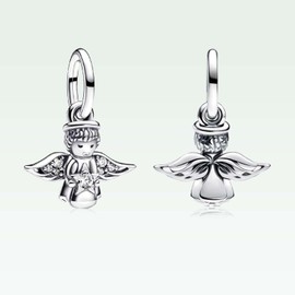 MSPOVOF Heart Christmas Animal Charms Bead for Bracelets and Necklaces S925 Sterling Silver Charms for Christmas Birthday Women Jewellery Gift, Cubic Zirconia