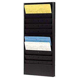 PROLific 12-Pocket Repair Order Rack - 13 3/4" W x 30" H x 2" D - Pocket Depth: 5 3/4" - Heavy-duty Construction - Black