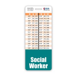 Social Worker Badge Buddy Vertical w/Height & Weight Conversion Charts (Oversized, Teal)