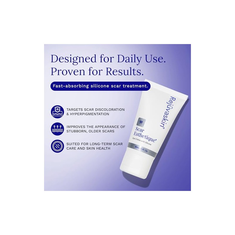 Rejuvaskin Scar Esthetique Cicatrices Crème con silicona, 1 oz