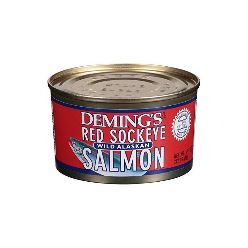 Demings Wild Alaska Red Sockeye Salmon 7.5 oz (3 Pack)