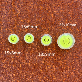5Pcs Small Circular Double Sided Adhesive Bubble Spirit Levels for Work shop, Speakers, Phonograph, Tripod, Turntable, Automount Telescope, Drill, Etc. (25x10mm)