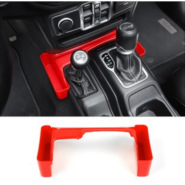 JWWY Update Gear Tray for 2018-2024+ Jeep Wrangler JL JLU & Gladiator JT 4xe Gear Shift Shifter Storage Box Center Console Compartment Organizer Bin, Interior Accessories Interior Red