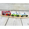 Indigo Jamm Emergency Vehicles, 3 Wooden Toy Emergency Service Car