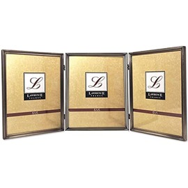 Lawrence Frames Bead Border Design, 8 x 10 Triple, Pewter