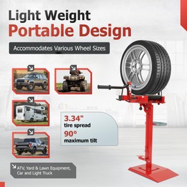 Gelacie Universal Tire Changer Manual Car Small Truck Tire Spreader Repair Tool Steel Powder Coated Red+Silvery
