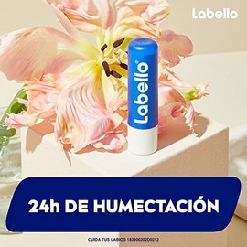 LABELLO Bálsamo labial Classic (4.8 g) protector labial con Vitamina E libre de aceites minerales 24 horas de humectación