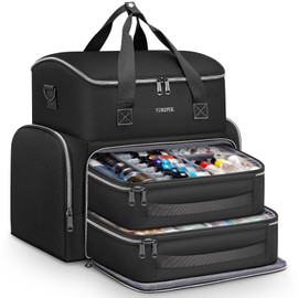 YOREPEK Large Tattoo Travel Case, Waterproof Tattoo Bag with 2 Removable Organizer Pouches, Adjustable Dividers, Tattoo Carrying Case for Equipment, Supplies, Stencil Printer, Artist Gifts
