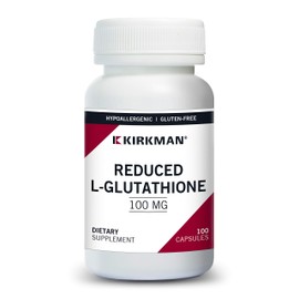 Kirkman Reduced L-Glutathione 100 mg - Hypoallergenic | 100 Vegetarian Capsules | Antioxidant