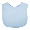 3 x Stick-On Bibs 100% Cotton Plain, blue, 33cm x