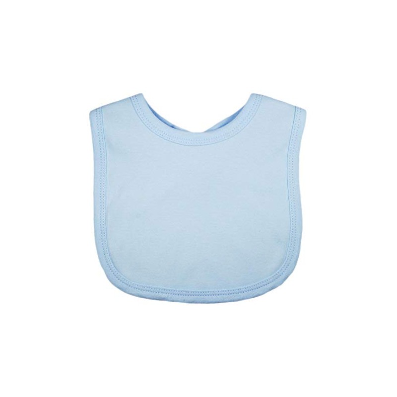 3 x Stick-On Bibs 100% Cotton Plain, blue, 33cm x