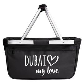 Huuraa Einkaufskorb Dubai my love Geschenk 20 Liter Black Dubai Geschenkidee
