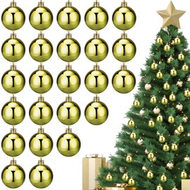 24 Pcs 2.4 inches Gold Christmas Ball Christmas Tree Ornaments Christmas Tree Pendants Xmas Shiny Balls Baubles Set Christmas for Christmas Tree Hanging Wreath Garland Decorations（Gold）