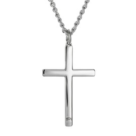 Shields of Strength Men's Cross Necklace with Philippians 4:13 Bible Verse, Stainless Steel or Gold Plated, 18-30" Chain, Religious Faith Gift