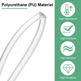 M METERXITY Pneumatic Tubing Pipe, 2.5mm(ID) x4mm(OD) PU Polyurethane Air Compressor Hose for Air Compressor Fitting/Gas/Fluid Transfer, Air Hose Line Tube [5M/16.4ft, Clear]