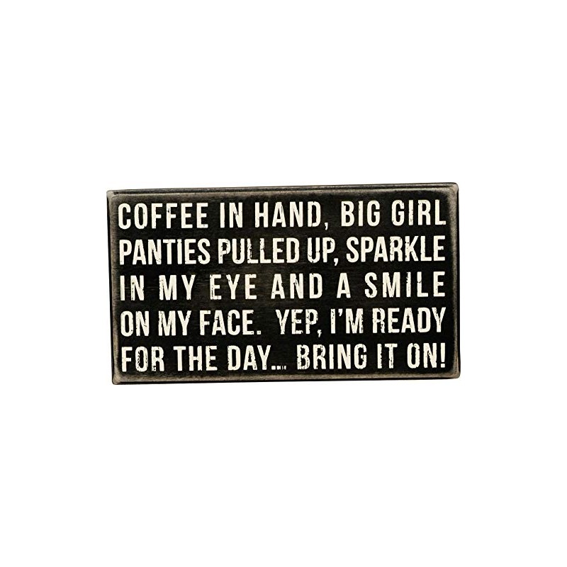 Primitives by Kathy 19435 Word Box Sign, Coffee in Hand