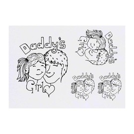 4 x 'Daddy's Girl' Temporary Tattoos - Water Resistant, Skin-Safe, Non-Toxic Transfers, Mixed Sizes (TO00006139)